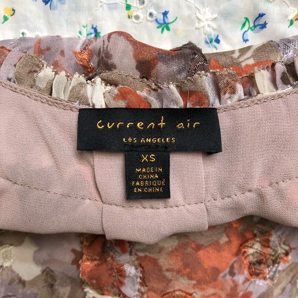 Anthropologie Current Air Ruffled Floral Mini Dress XS - Picture 6 of 6